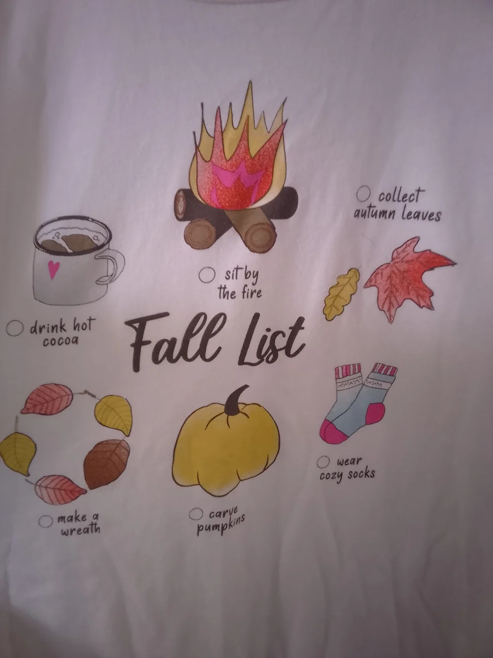Cat And Jack Khaki Pants with Fall Graphic Tee